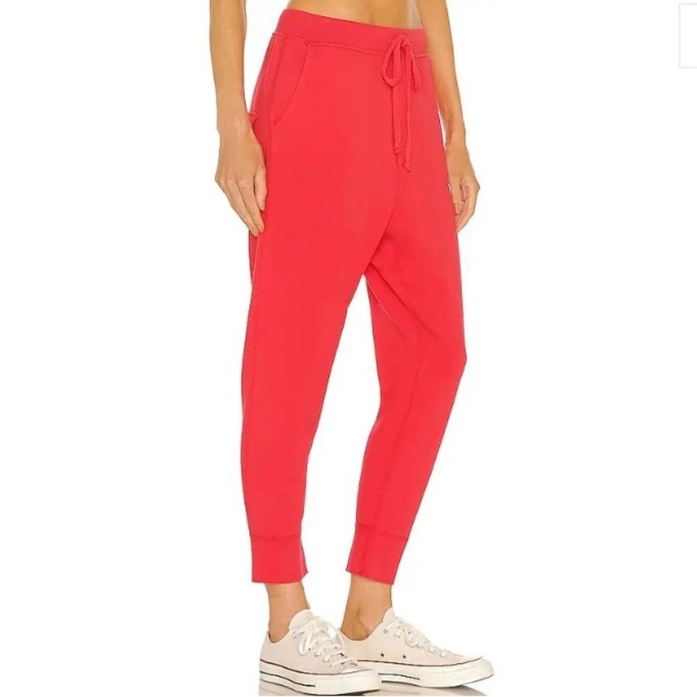 NILI LOTAN Nolan Red Jogger Pant 100% cotton Quiet Luxury Loungewear Athleisure